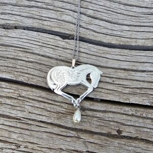Elegant Silver Horse Pendant Necklace